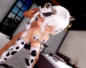 MMD - Akari-chan in CowGirl Bikini Service By-sakanakura