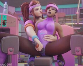 Sombra Gets A Workout In Brigitte's Gym