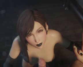 Tifa Lockhart Black Lipstick Blowjob Topless