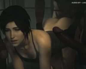 Lara Croft Prison Gangbang