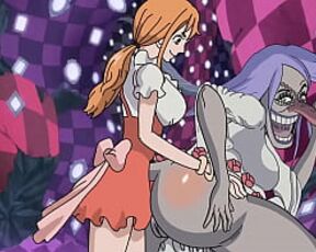 Nami fucks brulee in the ass one piece