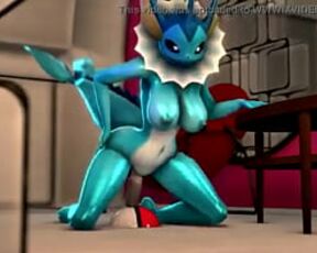 Vaporeon riding a dildo