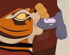 Master Tigress makes Blowjob to the Tai lung.