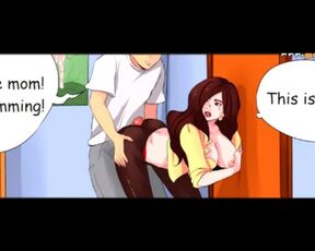 Milftoon Porn cartoon, stepmom catches boy jerking off to her photos