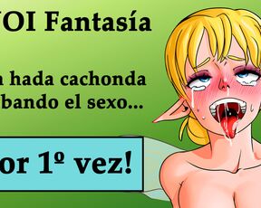 Spanish JOI hentai, la primera vez de un hada timida y cachonda.