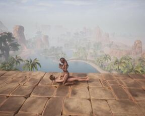 Video Game sex Conan Sexiles Repaired a huge bridge between the worlds and had sex on it