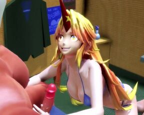 【SEX-MMD】Yuugi s extreme blowjob Pt1【No sound】【R-18】