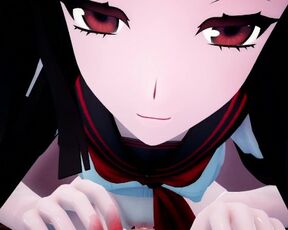 Yandere black-haired beauti Creampie - MMD ASMR