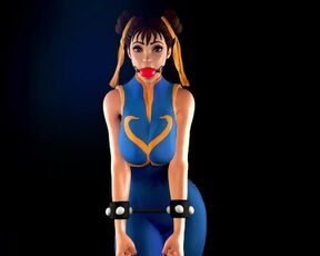 Chun-Li Struggling in Bondage