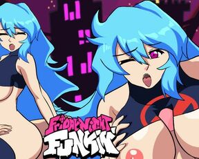 Friday Night Funkin Animation Skyblue and Boyfriend Having Hard Sex Titfuck Cumshot