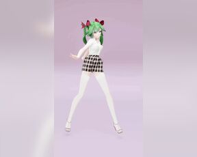 Hatsune Love Cycle Vertical Screen - Undress Dance Nude 3D Dark Green Hair Color Edit smixix