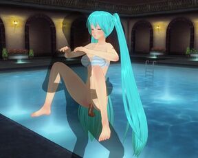 3D HENTAI Miku fuck Lifting pose