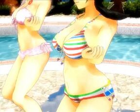 【MMD】Bikini Hibari & Bikini Asuka - Bikini Dance of the Tail【1080p】【R-18】