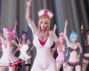 [MMD] Brown Eyed Girls - Abracadabra Hot Kpop Dance Ahri Akali Kaisa Lux Jinx Caitlyn 4K 60FPS