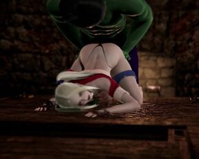 Hulk Rough Fucks Harley Quinn