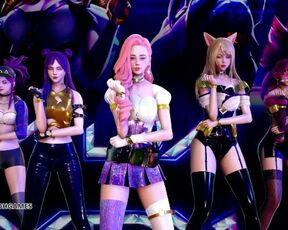 [MMD] BlackPink - PlayingWithFire Kpop Striptease Ahri Akali Kaisa Evelynn Seraphine KDA