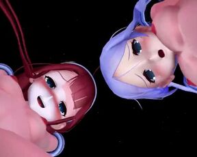 【MMD】River breeze & sea breeze Cakeface (Horny)【R-18】