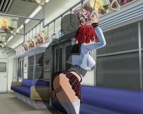 3D HENTAI Redhead schoolgirl gets fucked in the ass in a train car