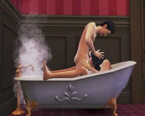 Bella Goth fucks her husband in bath (SIMS 4 PORN)