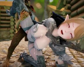 Big Breasts Elf Mama Fucked by Goblin Surrender Service Seeding Sex 3D Hentai NSFW NTR Part 3