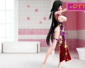 HONKAI IMPACT MEI RAIDEN HENTAI DANCE MMD UNDRESS 3D BIG BOOBS CHINESE DRESS SOFT BLACK HAIR COLOR E