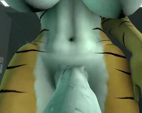 Tiger Futa Blowjob POV (SOUND) - By DahSharky