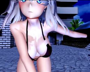 【MMD】Sakuya-san Shreding Geiger's cat【R-18】