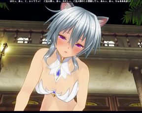 3D HENTAI neko girl masturbates and cums