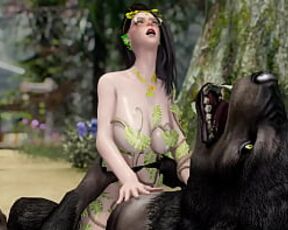 Elf Fucks Werewolf [UNCENSORED] 3D Monster Porn