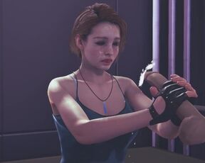 Jill Valentine jerking your cock facial