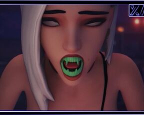 Happy Halloween Vampire Girl Sucking cock and swallowing cum