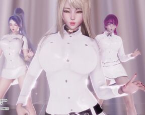 [MMD] Momoland - Baam Ahri Kaisa Evelynn Sexy Kpop Dance League of Legends KDA