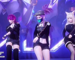 MMD Exid - Me & You Ahri Akali Evelynn Sexy Kpop Dance League of Legends KDA