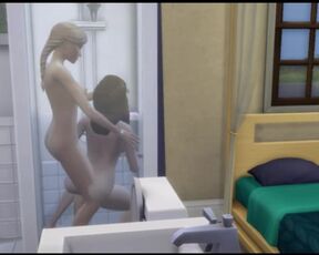 Lesbians Fuck In The Shower While Husband At Work | sims 4