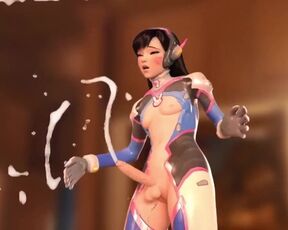 D.VA OVERWATCH TRANSEXUAL FUTANARI LEAVES CUM