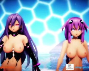 MMD R18 Iris Heart x Purple Heart Boing Boing Nude Dance