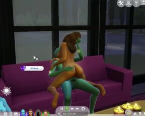 Sims 4: Fucking an Alien on Couch