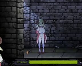 Cute green haired lady having sex with green men in Priestess lust new hentai gameplay video