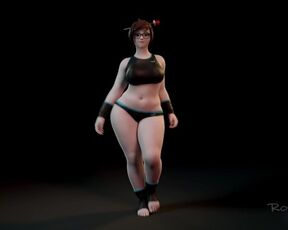 Mei sexy walk 3d animated clothed version