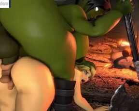 Futanari Female Orc Fucks Link Until Creampie | MakimaOrders