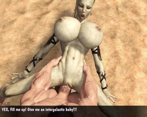 Curvy Alien Spreads her Legs for Monster Cock 3D Porn Game Apocalypse [epic Lust]