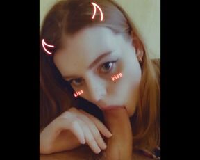 Depraved Girl does Ahegao and Sucks my Snapchat Masked Dick