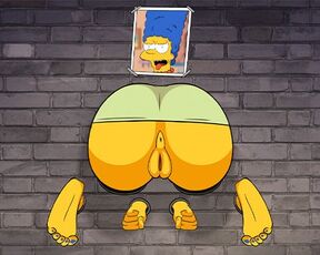 Marge Simpsons Gets Ass Fucked While Stuck In Wall