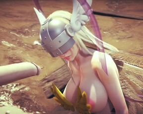 Angewomon Deepthroat Blowjob | Digimon Hentai Parody