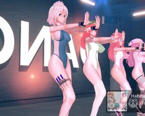 mmd r18 Ecksa size in Leotard Scarlet Devil Mansion lewd event dance 3d hentai