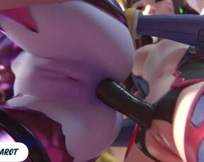 Widowmaker Anal Fucked D.Va Huge Cock Until Cum