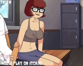 Velma Gives A Handjob With The Cumshot On Her Body - Hole House