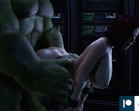 Hulk Hard Fucked Black Widow Huge Dick Until Cum