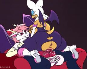 Rouge the bat rides on Biscuits