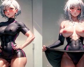 [4K] AI Hentai Arts #9 — Beautiful Fitness Girl, White Hair, Solo